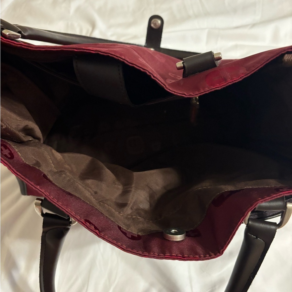 SwissGear Burgundy Nylon Tote Bag Shoulder Bag Travel Everyday - Picture 4 of 8